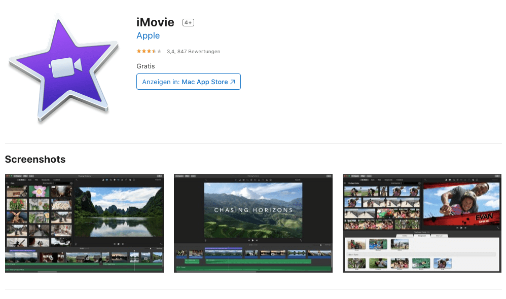 imovie for mac 10.13.6
